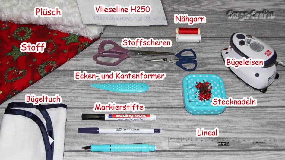 Bestecktasche Stiefel / Besteckstiefel nähen DIY
