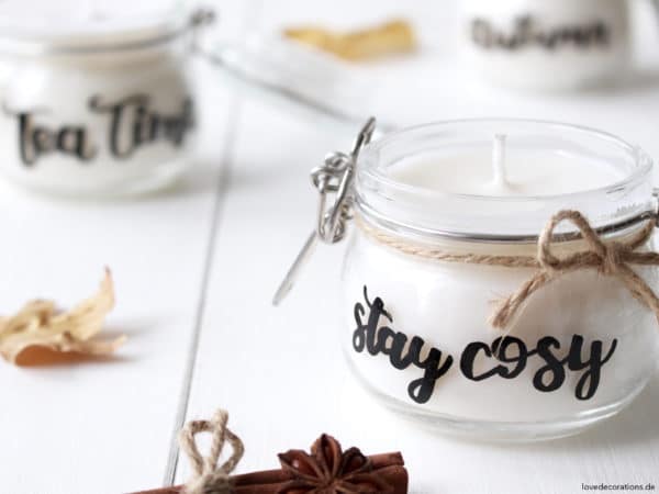 DIY Kerzenglas mit Lettering