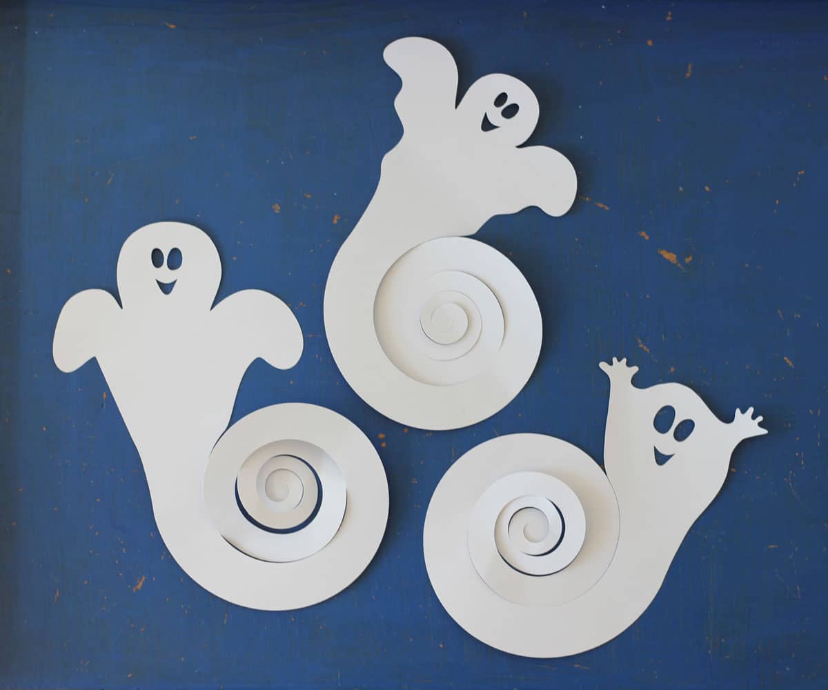 gespensterspiralen für halloween  mit vorlage  handmade