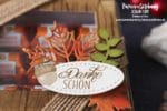 Herbstliche Verpackung mit der Pizzaschachtel & Küsschen