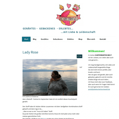 juleskunterbuntewelt - Handgemachte mode und handmade taschen, genähte Unikate und einen persönlichen Blog über genähtes, gebackenens und erlebtes.