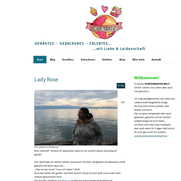 juleskunterbuntewelt - Handgemachte mode und handmade taschen, genähte Unikate und einen persönlichen Blog über genähtes, gebackenens und erlebtes.