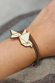 Lederarmband mit Holztier