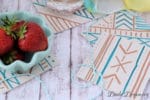 Mudcloth-inspirierte Untersetzer aus Modelliermasse