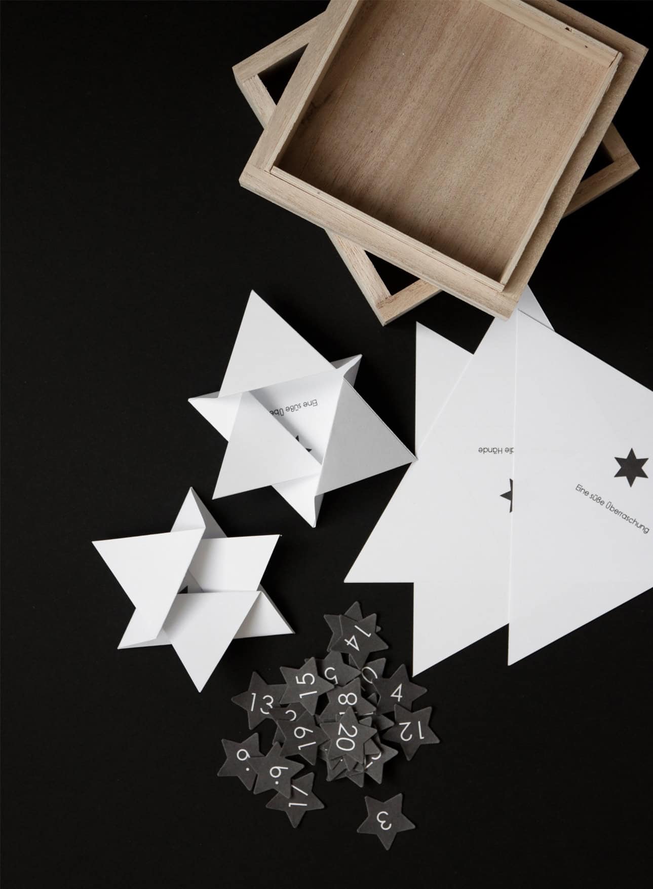 Adventskalender selber machen – Faltsterne als Gutschein
