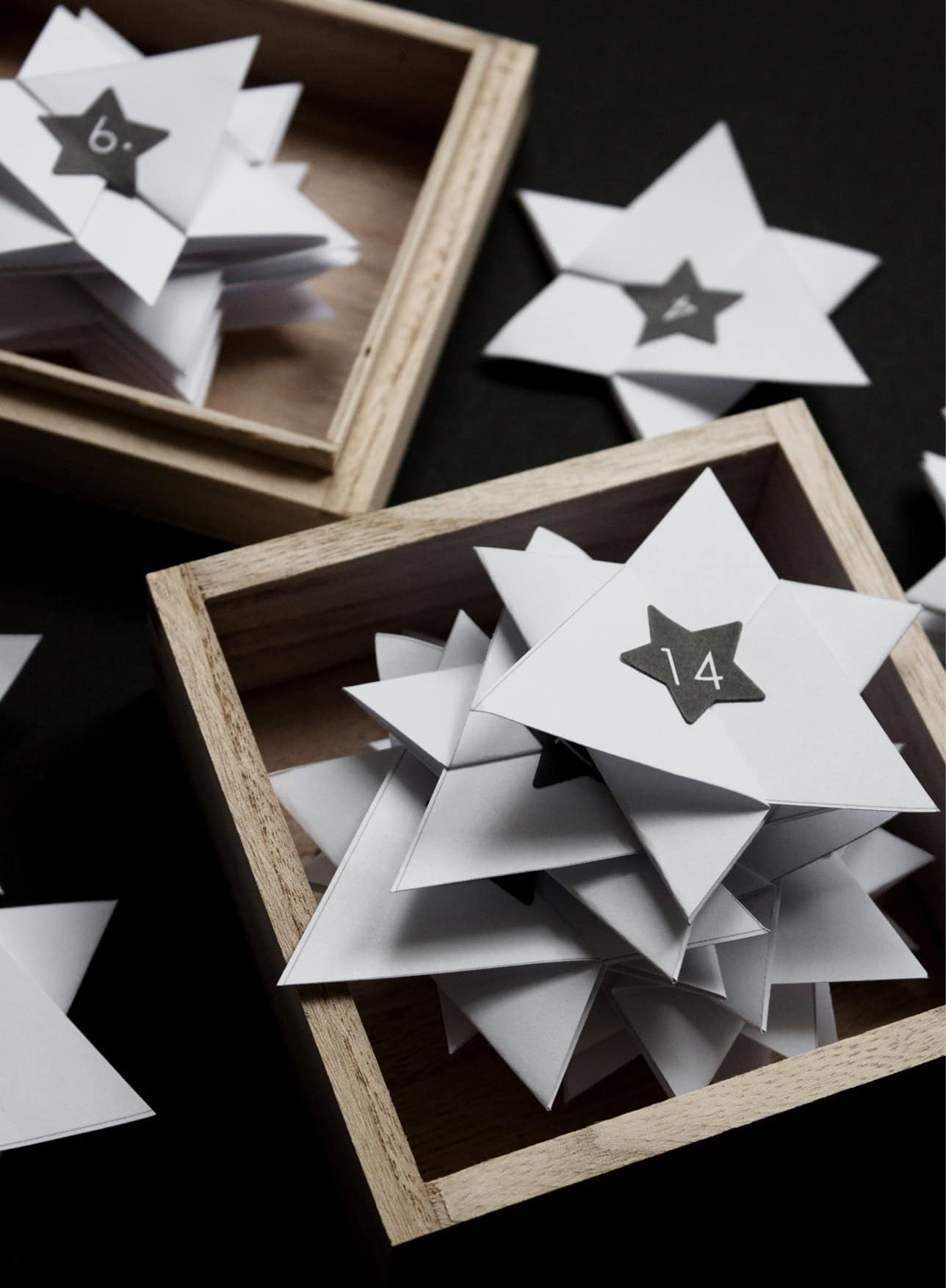 Adventskalender selber machen – Faltsterne als Gutschein