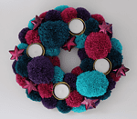 Adventskranz aus Pompons