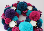 Adventskranz aus Pompons