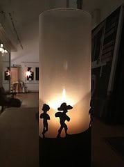 Lichtobjekt mit Sternenfolie