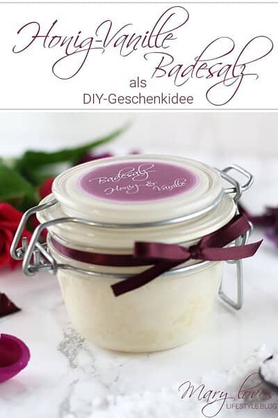 DIY-Geschenkidee: Honig-Vanille Badesalz