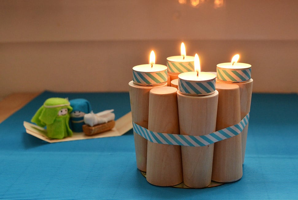 Last-Minute-Upcycling-Adventskranz aus Holz