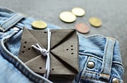 Origami-Geldbörse aus veganem Leder