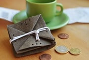 Origami-Geldbörse aus veganem Leder