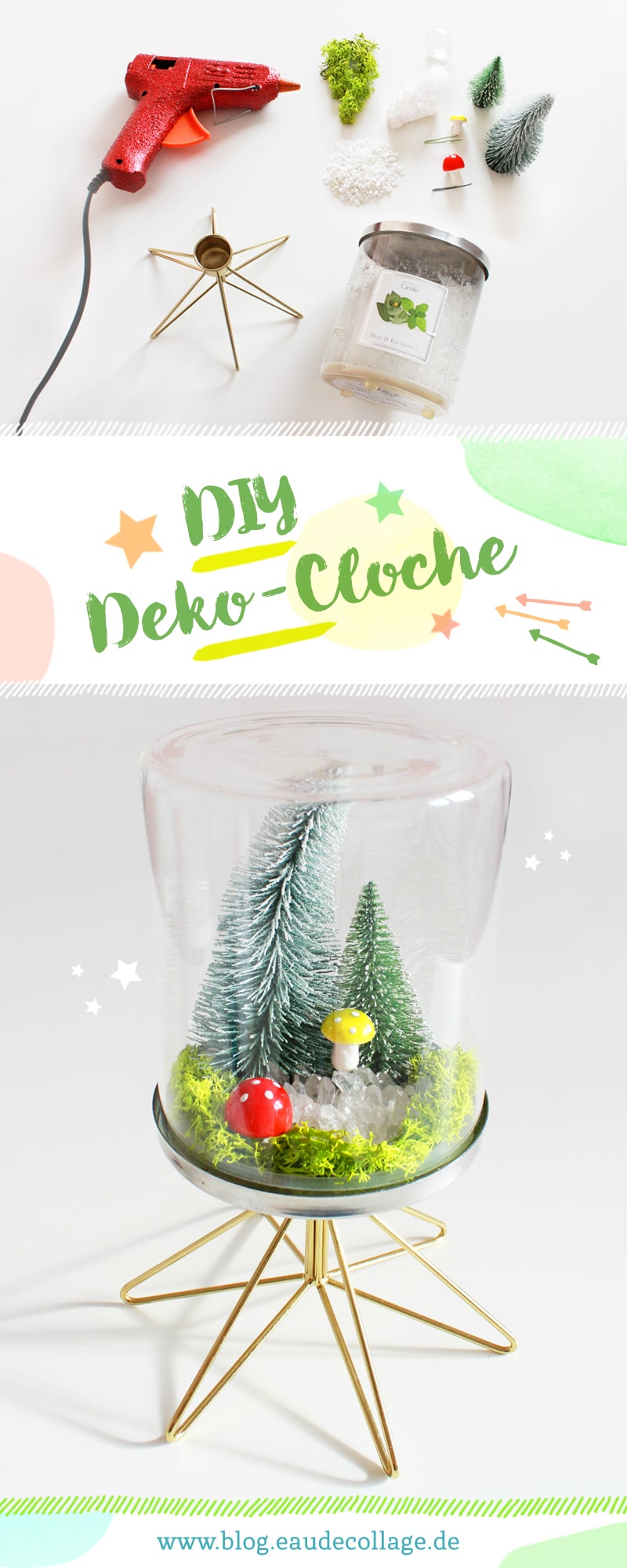 DIY Glasglocke / Kerze im Glas mit Deckel Upcycling