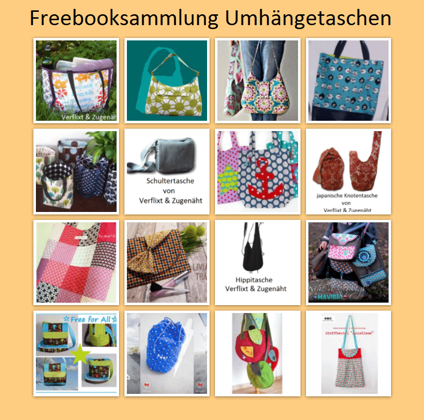 Freebooksammlung die schönsten Umhängetaschen