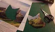 Geometrischer Fuchs / Fuchskopf Collage als Wandbild basteln