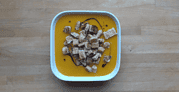 Rezept: Kürbiscremesuppe mit Croutons für 11 Punkte