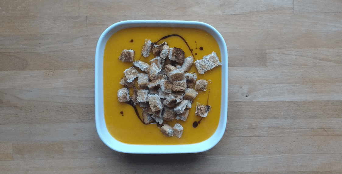Rezept: Kürbiscremesuppe mit Croutons für 11 Punkte