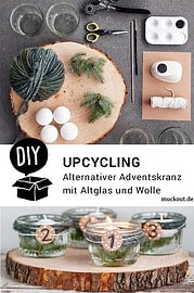 DIY-Idee: Alternativer Upcycling-Adventskranz mit Altglas