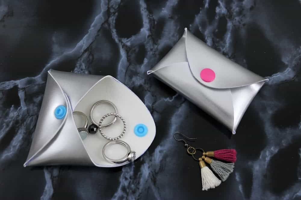 silbernes no-sew Täschchen