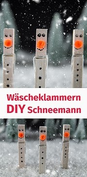 Wäscheklammern DIY - Schneemann