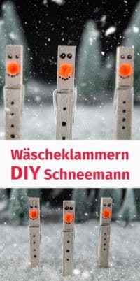 Wäscheklammern DIY - Schneemann
