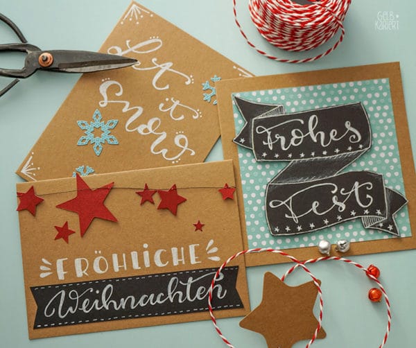 Weihnachtskarten mit Faux Calligraphy gestalten