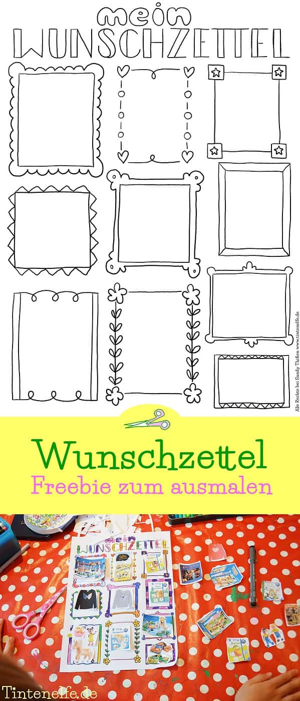 Wunschzettel Freebie für Weihnachten oder zum Geburtstag