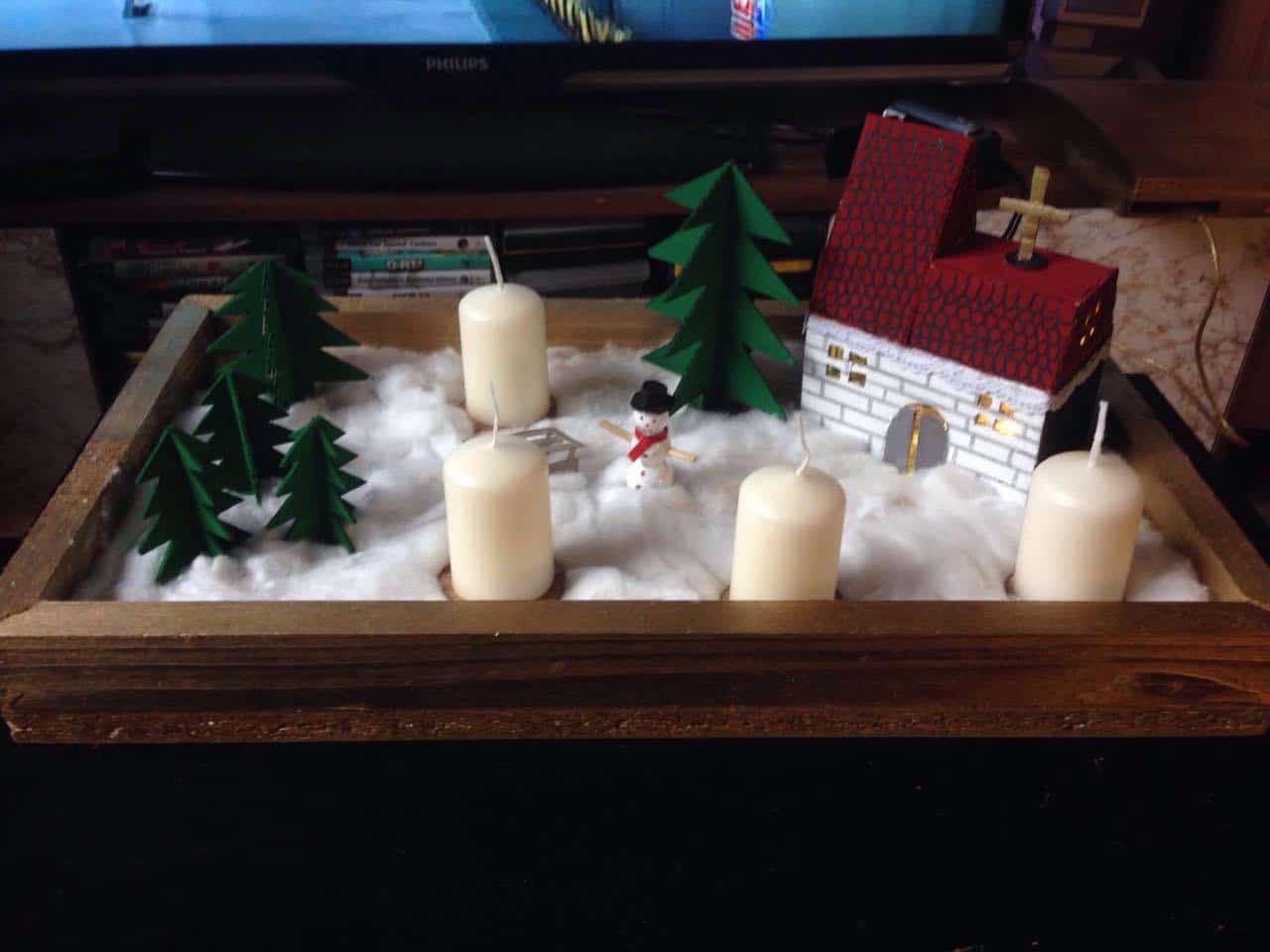 DIY Adventsgesteck aus Pappe