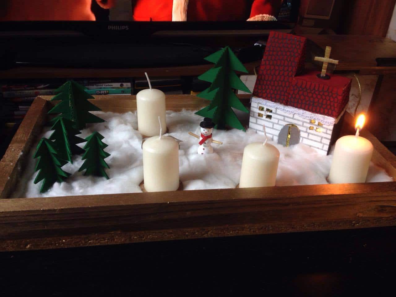 DIY Adventsgesteck aus Pappe