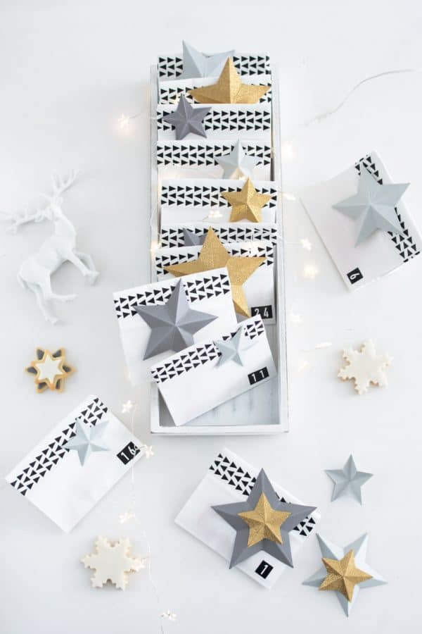 Last-Minute-Adventskalender + DIY Papiersterne in 3D