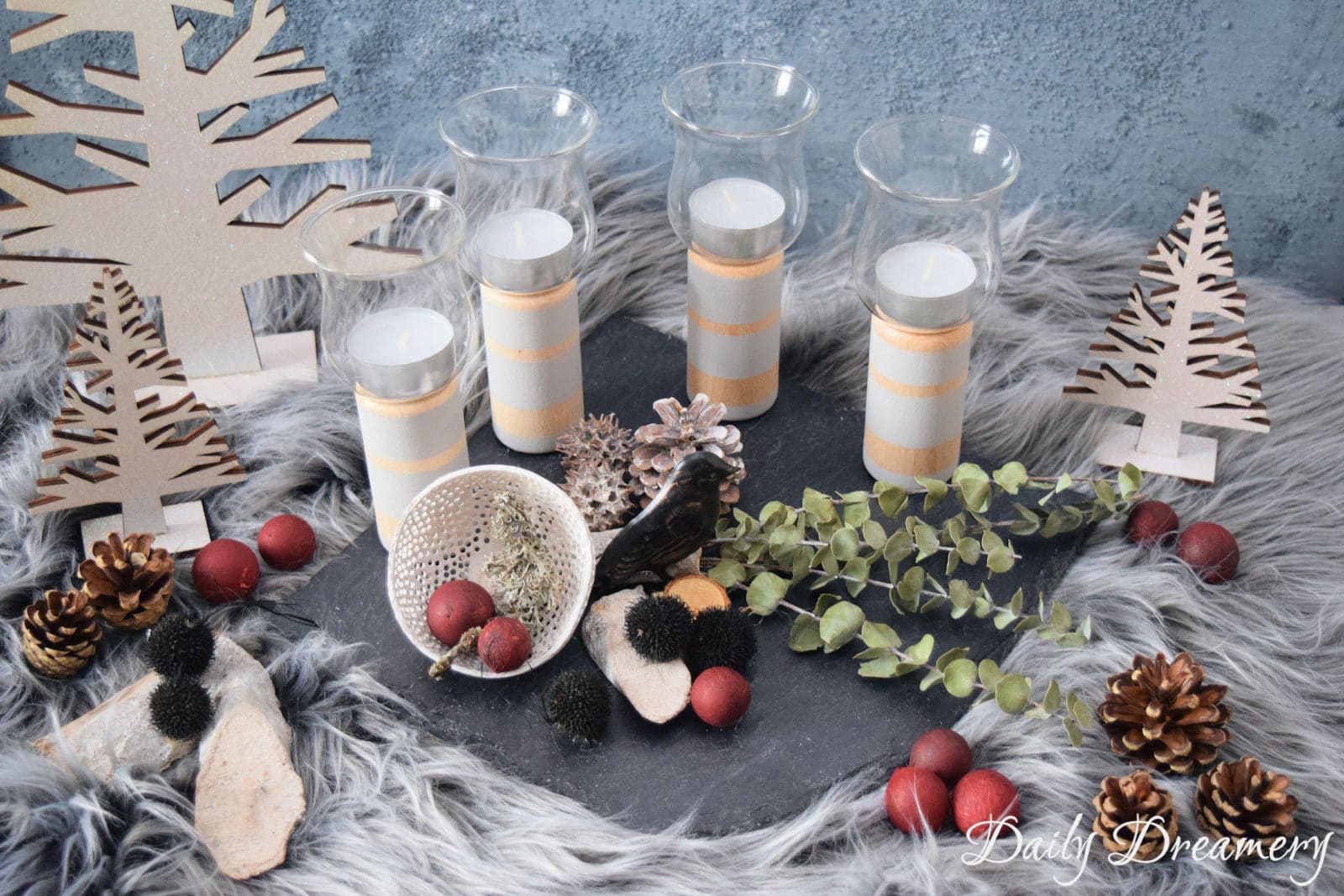 Adventskranz mit Naturmaterialien – Klassiker neu interpretiert