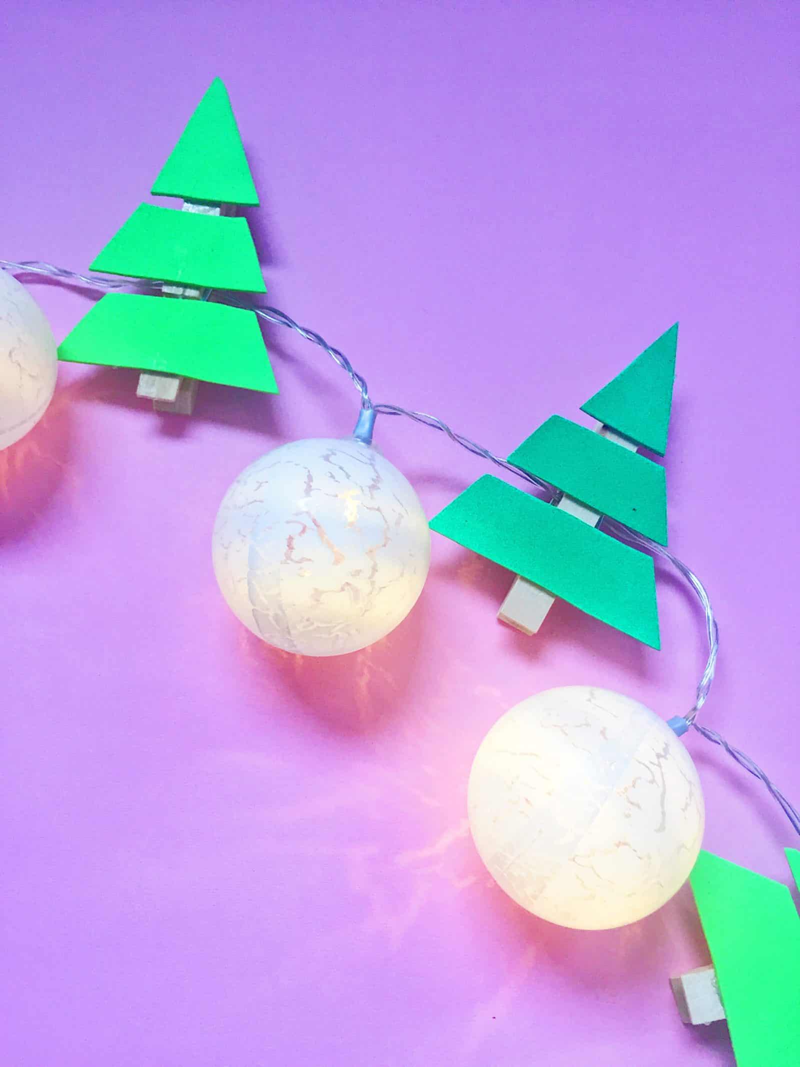 Lichterkette mit Tannenbäumen selber machen