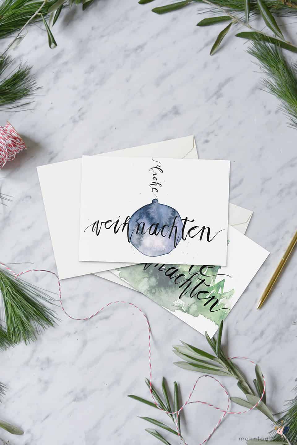 3 kostenlose Printables für Weihnachtspost
