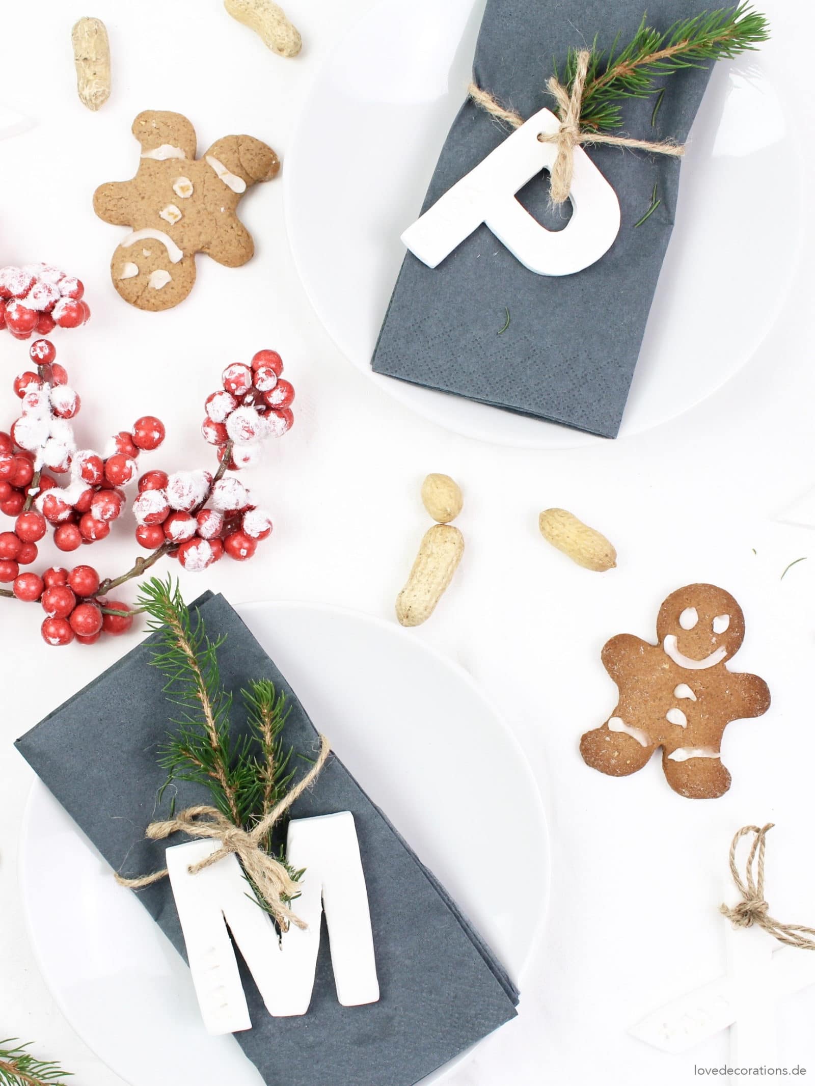 DIY weihnachtliche Fimo Namensschilder
