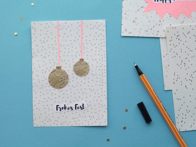 DIY Weihnachtskarten // Collagen aus Icons und Text (mit Druckvorlage)