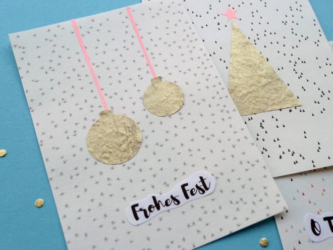 DIY Weihnachtskarten // Collagen aus Icons und Text (mit Druckvorlage)