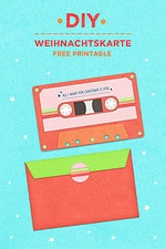 DIY WEIHNACHTSKARTE RETRO-KASSETTE *FREE PRINTABLE*