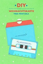 DIY WEIHNACHTSKARTE RETRO-KASSETTE *FREE PRINTABLE*