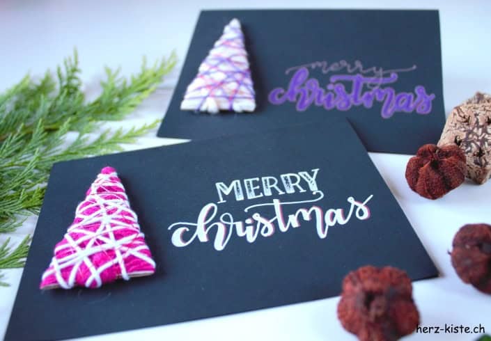 DIY Weihnachtskarte mit Tannenbaum