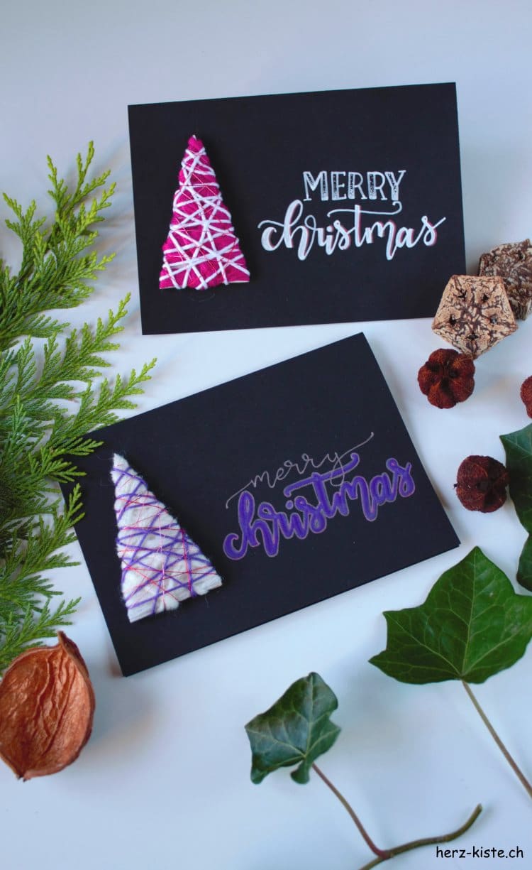 DIY Weihnachtskarte mit Tannenbaum