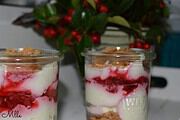 Spekulatius-Dessert mit Himbeeren