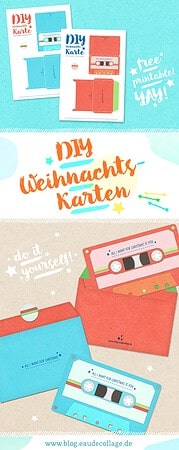 DIY WEIHNACHTSKARTE RETRO-KASSETTE *FREE PRINTABLE*