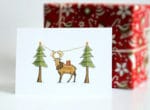Elch im Tannenwalde: Karte und Tags zum ausdrucken