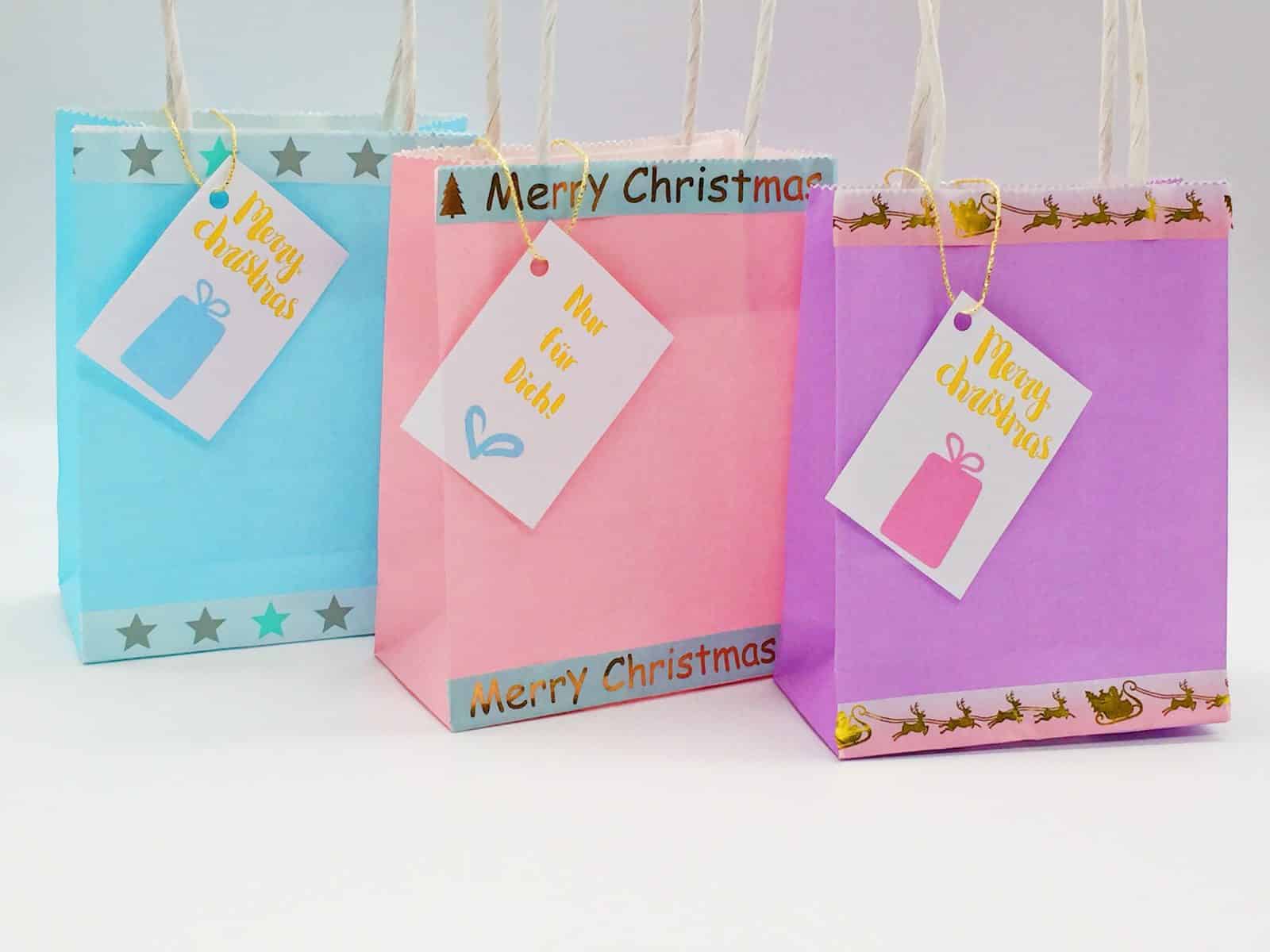 Geschenke Tüten mit Anhängern selber machen