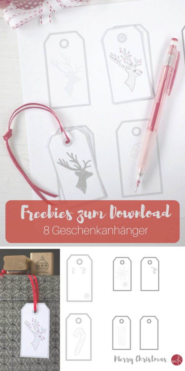 Freebie: 8 Geschenkanhänger zum selbst gestalten - HANDMADE Kultur