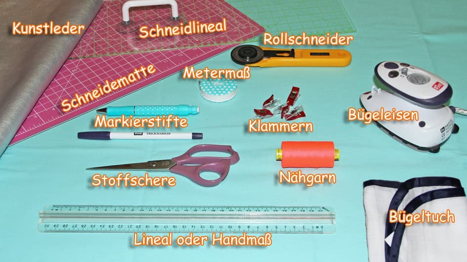 Kappnaht bei nicht fransenden Stoffen wie Kunstleder