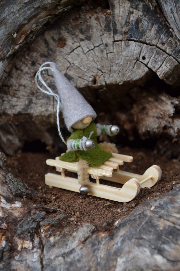 Niedliche Schlittenwichtel basteln