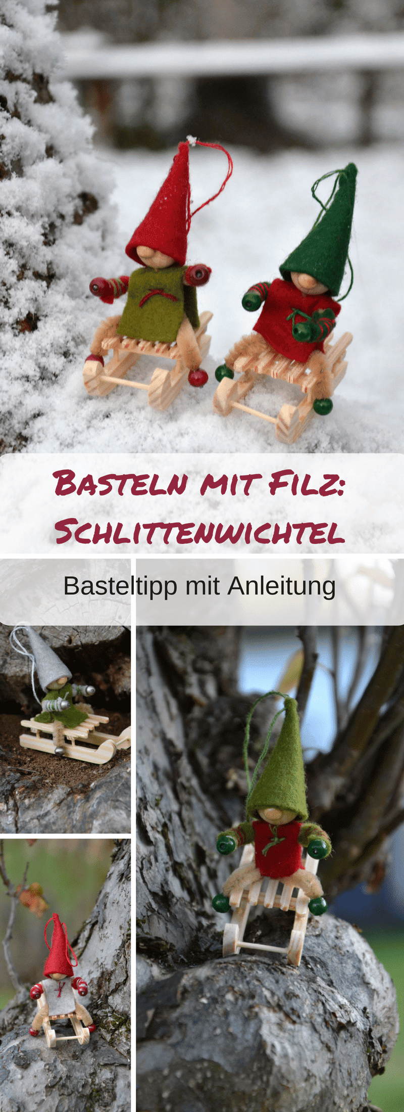 Niedliche Schlittenwichtel basteln
