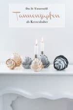 Papier-Tannenzapfen als Kerzenhalter
